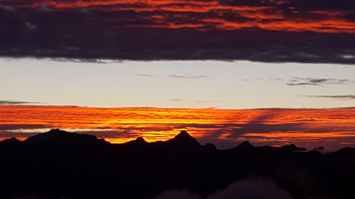 Sunset from Brewster hut